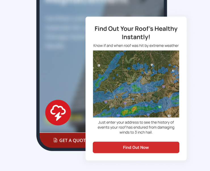 Finance-first call-to-action tool providing address-based estimates with integrated financing options