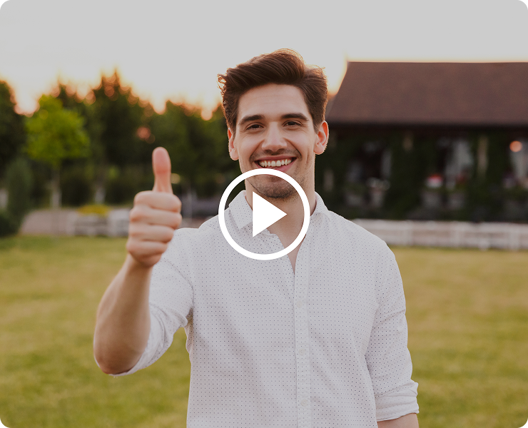 Video testimonials embedded on project pages