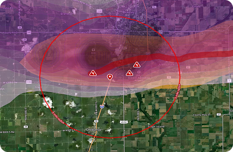 Live weather radar map with real-time, historical, and forecasted precipitation data